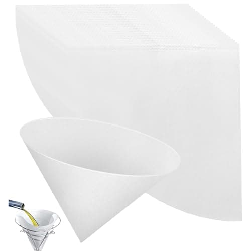 25 Pack 10" Deep Fryer Oil Filters Non Woven Cooking Oil Cones Strainer Maple Syrup Beeswax Filter Disposable White Grease Kitchen Filters for Hotels Restaurants Cafes Food Trucks
