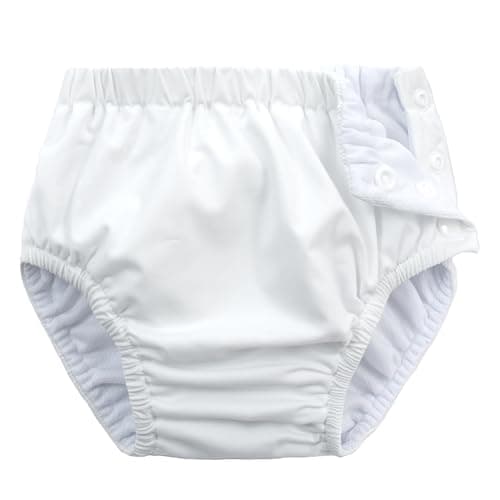 Baby Newborn Reusable Swim Diapers Infant Unisex Washable Swim Diaper Toddler Swimming Diapers White, 2-3T