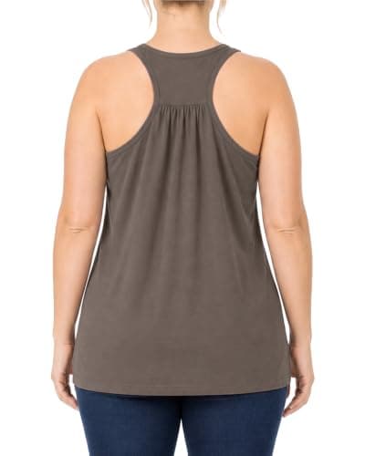 Plus Size Racerback Tank Tops for Women Flowy Triblend (XL, Bracken)