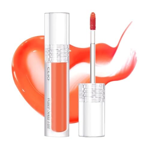 CLIO Water Soda Tint 5 Colors, Korean Lip Stain, High Moisturizing, Strong Hydrating Water Lip Oil, Gloss, Non Sticky Lip Stain, K-Beauty Lips, Safe for Sensitive Lips (03 TANGERINE POP, One Size)
