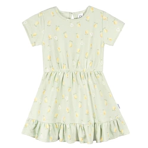 Gerber Girls Toddler Short-Sleeve Dress, Pears, 5T