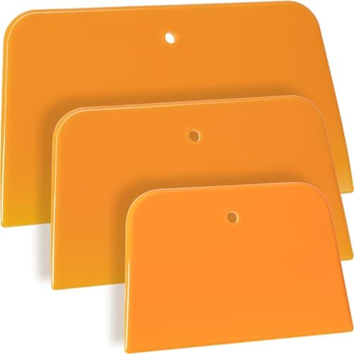 Lekgavd 3pcs Body Filler Spreader, 4, 5, 6 Inch Plastic Filler for Automotive Body, Reusable Fillers Spreader Tools for Applying Fillers, Glazes, Caulks, Putties (Yellow)