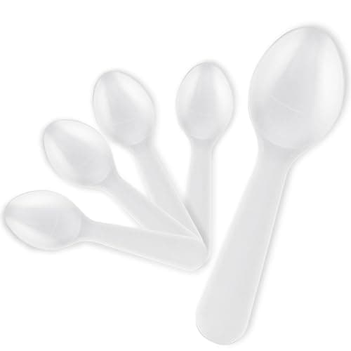 Stock Your Home 400 Count 3-Inch Plastic Mini Taster Spoons - Perfect for Sampling, Desserts, and Parties, Disposable and Durable Utensils