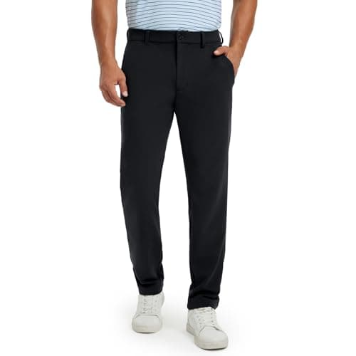 M MAELREG Men's Golf Dress Pants Stretch Quick Dry Wrinkle Free Office Pants with 4 Pockets Casual Pants for Men Black