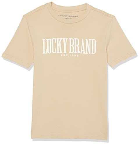 Lucky Brand Little Boys' Short Sleeve Graphic Crew Neck T-Shirt, Irish Cream Puff, 4