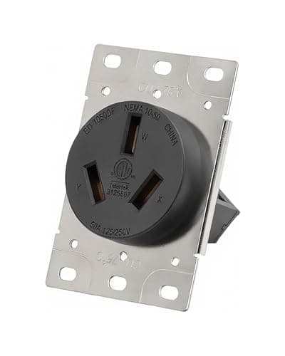 GELRHONR Nema 10-50R Flush Mount Receptacle, 50 Amp 125V 250V Power Outlet, for Welders, Range, Oven, Stove and More, 3 Pole 3 Wire, Non-Grounding (NEMA 10-50R)