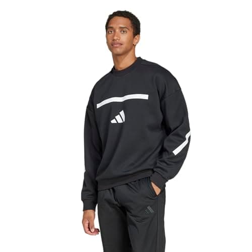 adidas Men's Z.N.E. Sportswear Sweatshirt, Black/White, Medium/Tall
