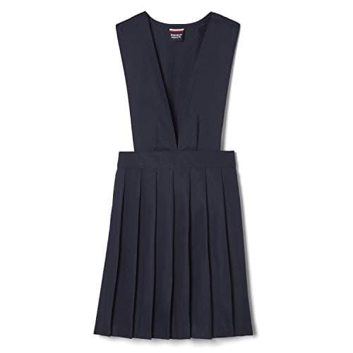 French Toast Girls' V-Neck Pleated Jumper, Navy, 2T