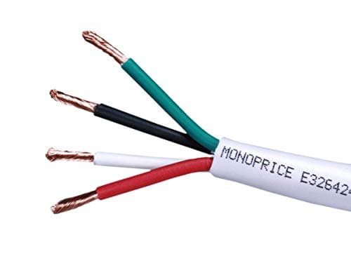 Monoprice 100ft 14AWG CL2 Rated 4-Conductor Loud Speaker Cable (For In-Wall Installation)