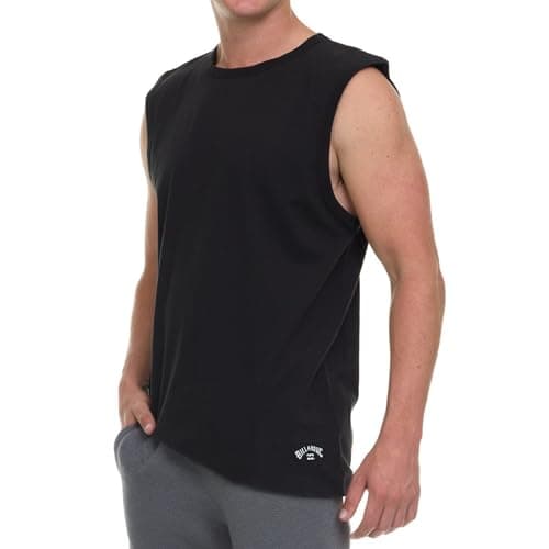 Billabong Big and Tall Muscle T Shirts for Men - Cotton Mens Sleeveless Tees Black