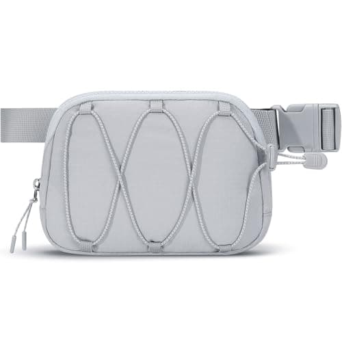 MAXTOP Small Crossbody Fanny Packs for Women Belt Bag with Adjustable Strap Reflective Waist Pack for Yoga Running Hiking Travel Casual Workout,Pearl Gray