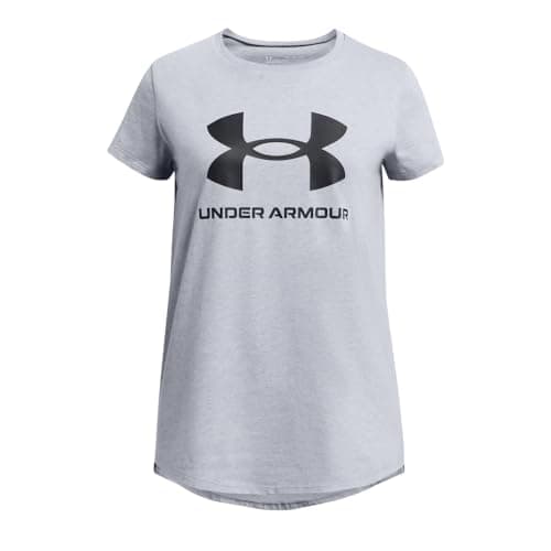 Under Armour Girls' Live Sportstyle Graphic Short-Sleeve T-Shirt, (035) Steel Light Heather / / Black, Youth X-Small
