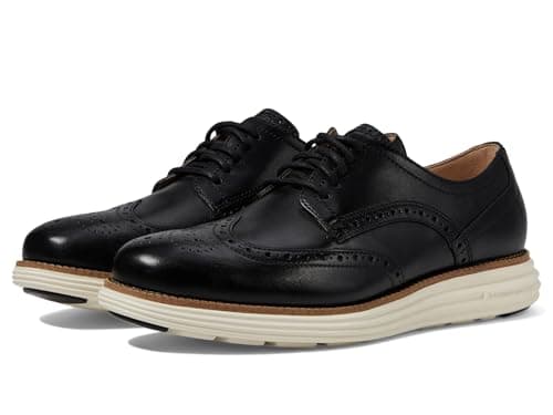 Cole Haan Mens Originalgrand Remastered Wing Tip, Black/Ivory, 8.5-M US
