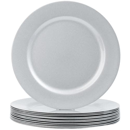MAONAME Silver Charger Plates Set of 12, 13" Plate Charger for Dinner Plate