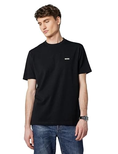 BOSS, Contrast Logo Cotton Stretch T-Shirt, Pitch Black, M