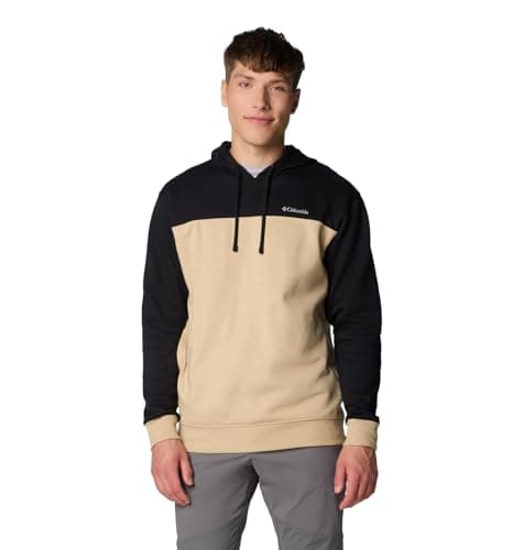 Columbia Men's Hart Mountain Hoodie III, Oatmeal Heather/Black Heather, X-Small