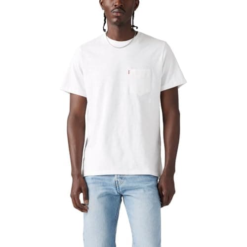 Levi's Men's Short Sleeve Classic Pocket Tee (Available in Big), (New) White Jersey, X-Large