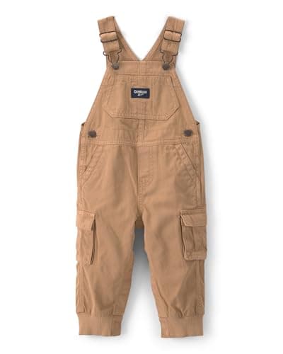 OSHKOSH B'GOSH Boy World's Best Overalls, Brown Khaki, 18M