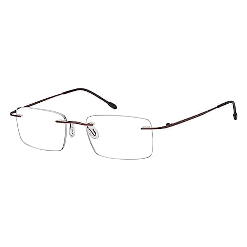 Eyekepper Reading Glasses, Readers for Men, 2.00 Rimless Brown