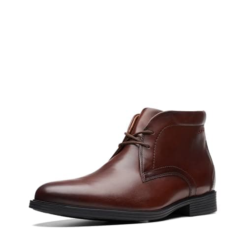 Clarks Collection Men's Whiddon Mid Chukka Boot, Mahogany Leather, 12 Medium US