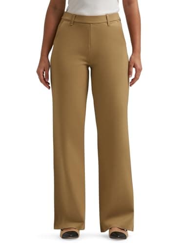 Lee Women's Ultra Lux Comfort Any Wear Wide Leg Pant, Khaki, 16