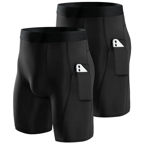 Niksa Compression Shorts Men 2/3 Pack, Compression Underwear for Men Athletic Shorts, Running Workout Fitness Shorts