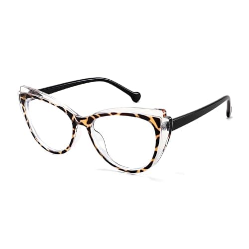 FEISEDY Women Cateye Blue Light Blocking Glasses Fake Nerd Clear Computer Eyewear TR Fashion Frame B0040