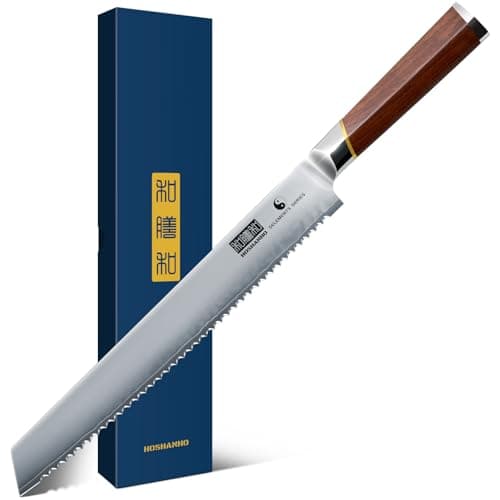 HOSHANHO 10" Bread Knife, Japanese Serrated Knife for Homemade, Sourdough