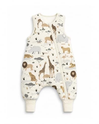 JiAmy Baby Sleep Sack 2.5 TOG with Legs Double-Padded Yellow Animal 2-3Y