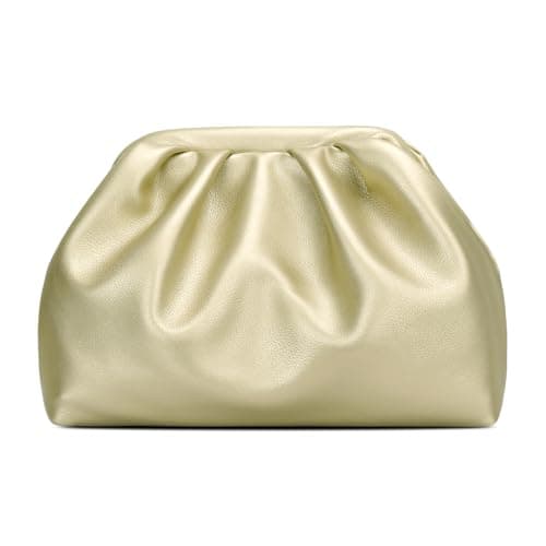 KKXIU Evening Bag for Women Clutch Purse Detachable Metal Chain(Gold)