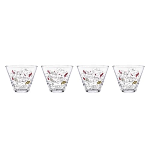 kate spade new york Make Merry Stemless Martini Glasses, Set of 4, Christmas, Glass, Festive Holiday