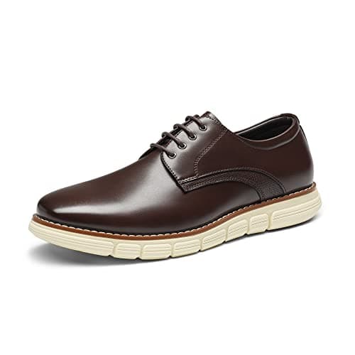 Bruno Marc Men's Crossflex Dress Sneakers Casual Oxford Formal Shoes,Size 10.5,Dark/Brown,GRANDPLAIN
