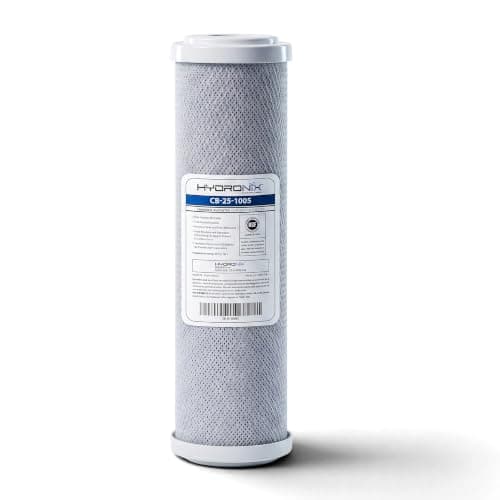 Hydronix CB‑25‑1005 Whole House Coconut Carbon Block Water Filter – 5-Micron Replacement Cartridge for RO & Drinking Water Systems | Standard 2.5 x 10 Inch Filter Housings | 6-Month Replacement