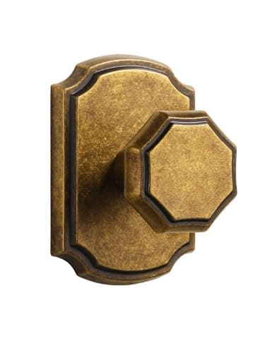 SORWDUERM 4 Pack Dummy Antique Brass Door Knobs Interior Dummy Door Handle Single Sided Decorative,Zinc Alloy