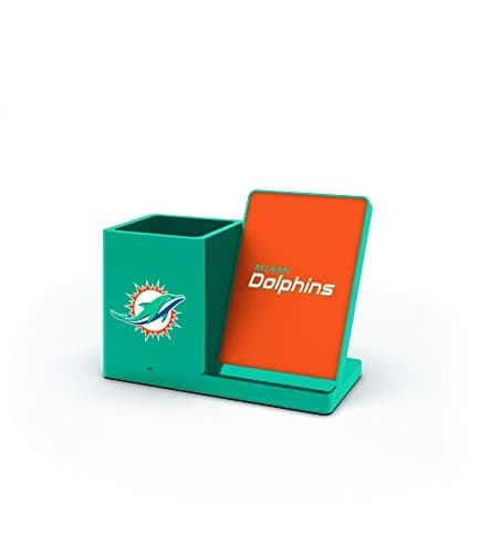 SOAR NFL Wireless Charger and Desktop Organizer, Miami Dolphins