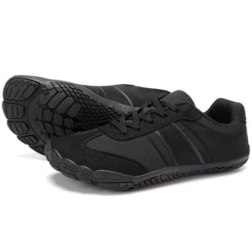 Grand Attack Barefoot Shoes Women,Wide Toe Box Minimalist Zero Drop Walking Shoes Lightweight Cross Training Trail Running Wrestling Weightlifting Fitness Barefoot Gym Sneakers Blackk Size 9