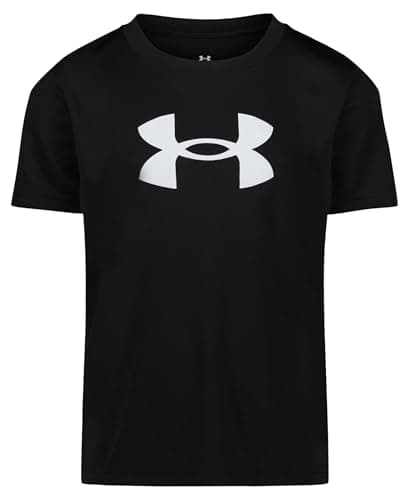 Under Armour Boys' Short Sleeve Logo Graphic T-Shirt, Lightweight & Breathable, Relaxed Fit, Black Tech Big Logo, 4