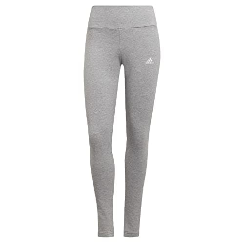adidas womens Loungewear Essentials High-waisted Logo Leggings, Medium Grey Heather/White, X-Small US