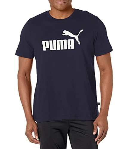 PUMA Mens Essentials Logo Crew Neck Short Sleeve Casual Tops Casual - Blue - Size M