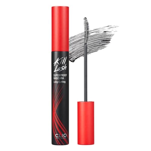 CLIO Kill Lash Superproof Mascara, Waterproof Fiber Lengthening for Straight Lashes, Smudge & Flake-Proof, Clump-Free Lash Extension for Lifted Curl, Safe for Sensitive Eyes (001 Long Curling)