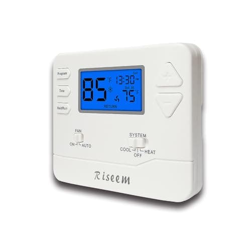 Programmable Thermostat for House,Conventional Single-Stage Systems,5-1-1 Day Programmable Digital Energy-Saving Thermostat,up to 1 Heat/1 Cool Compatible with Gas System,Blue Backlight