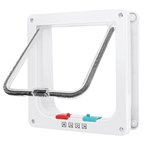 Lessmon Cat Door, XL, 4-Way Lock, Outer Size 9.88x9.25x2.16in