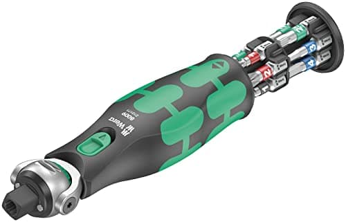 Wera 05004282001 8009 Zyklop Pocket Set Imperial 1, Ratchet Set, 13 Pieces, Black Green
