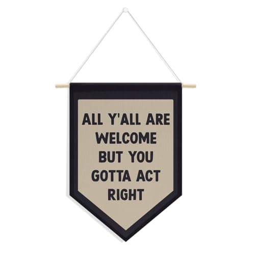 Welcome Sign, Welcome Home Banner, Funny Vintage Wall Decor Hanging Pennant Flag Banner, Classroom Decorations College Dorm Bedroom Home Entryway Decor Wall Art