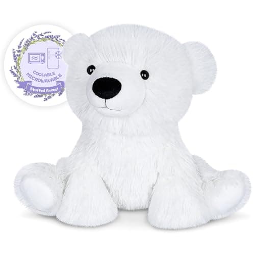 SuzziPals Microwavable Polar Bear Stuffed Animal Heating Pad for Cramps