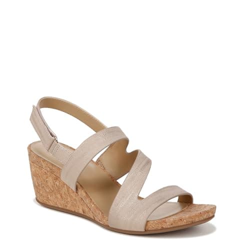 Naturalizer Womens Adria Strappy Wedge Sandals Fawn Beige Smooth 10 W