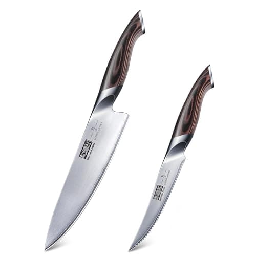 HOSHANHO 5 inch Tomato Knife, Ultra Sharp Japanese High Carbon Stainless Steel Tomato Slicer Knife & Chef's Knife 8 inch