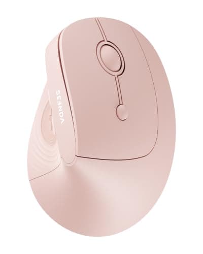 seenda Ergonomic Wireless Mouse, 52° Vertical Bluetooth Mouse,Light Pink