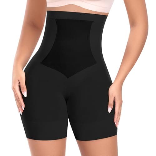 Womens Shapewear Shorts Tummy Control High Waisted Body Shaper Shorts Black