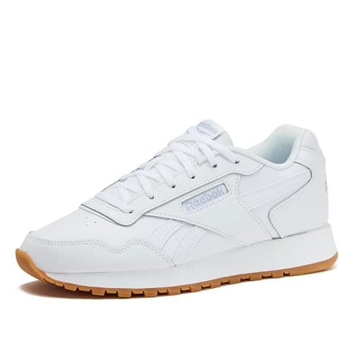 Reebok Glide Sneakers for Women - Black or White Tennis Shoes Size 5 to 11, White/Cold Grey/Gum, 6.5